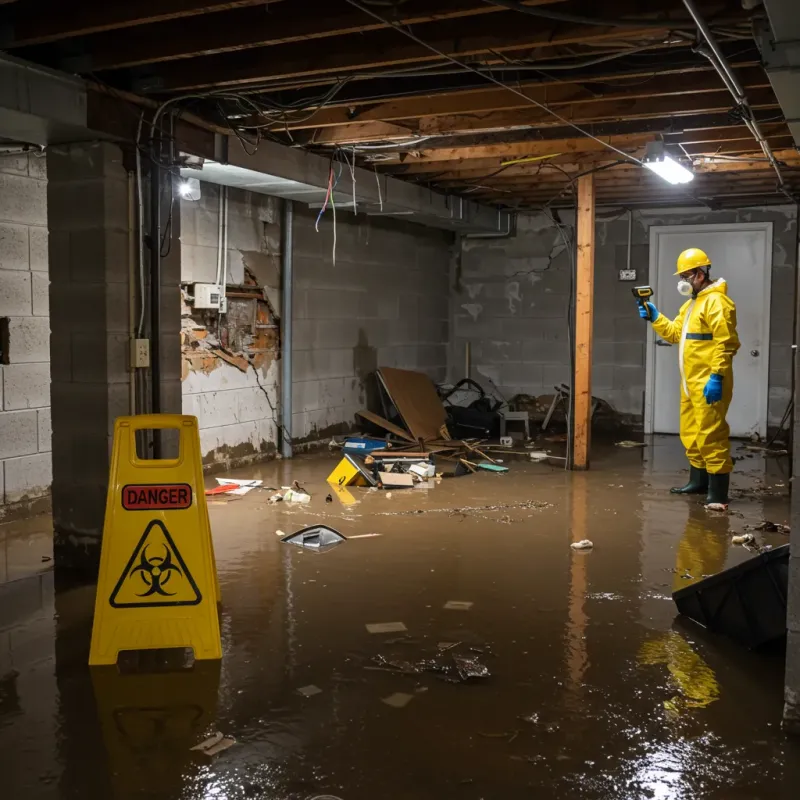 Flooded Basement Electrical Hazard in Westland, MI Property