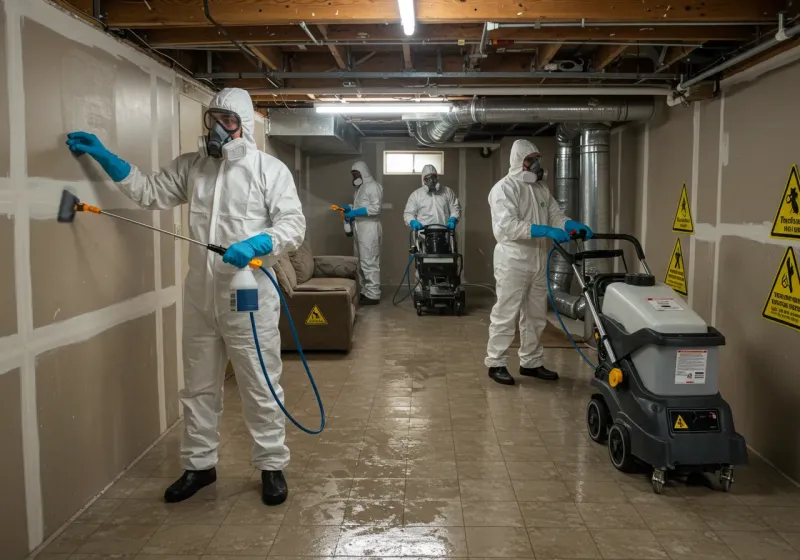 Basement Moisture Removal and Structural Drying process in Westland, MI
